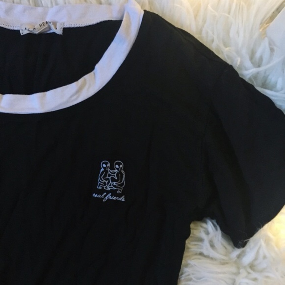 Pacsun Real Friends Alien Ringer tee
